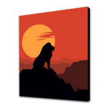 Lion at sunset