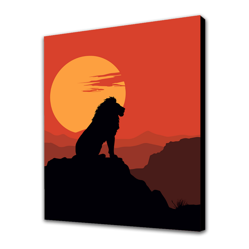 Lion at sunset