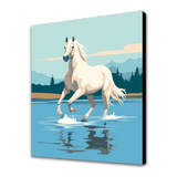 White horse on the river