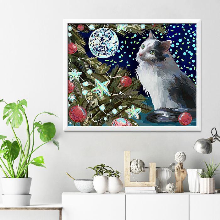 Diamond Painting Christmas Cat