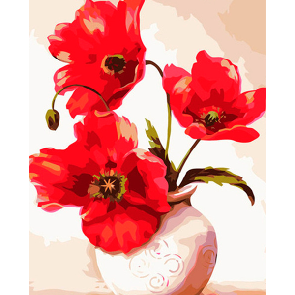 Diamond Painting Poppies in a vase