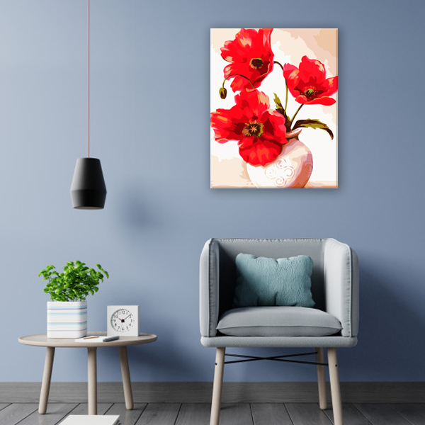 Diamond Painting Poppies in a vase