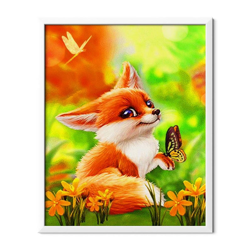Fox And Butterfly Diamond Painting - 1