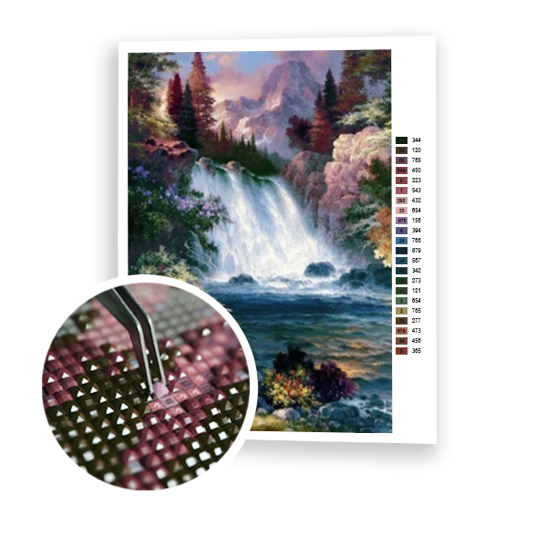 Diamond Painting Mountain waterfall