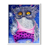 Sleepless Cartoon Owl Diamond Painting - 1