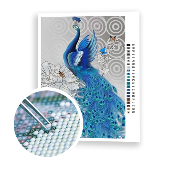 Diamond Painting Blue Peacocks