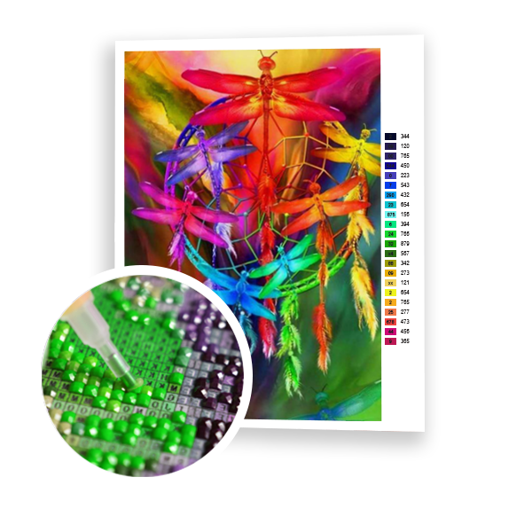Diamond Painting Rainbow Dragonfly