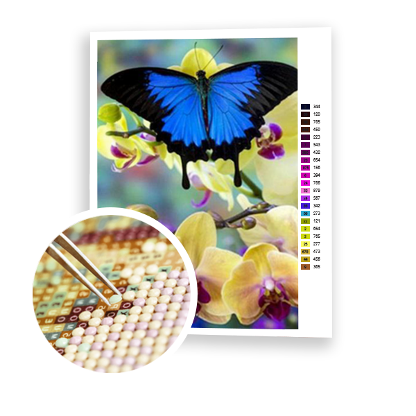 Diamond Painting Butterfly And Orchid