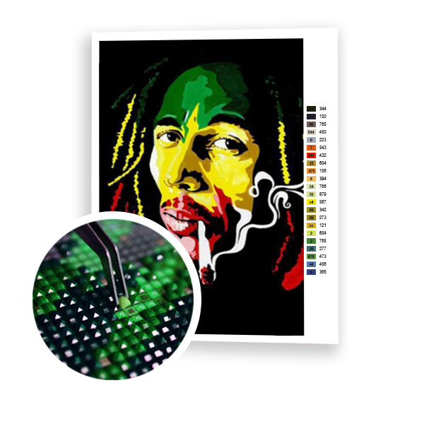 Diamond Painting Bob Marley Colored