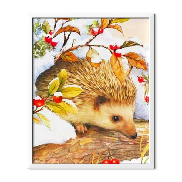 Hedgehog In Snow Diamond Painting - 1