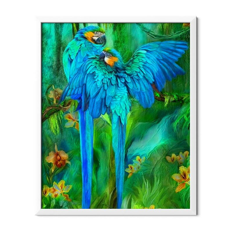 Blue African Parrots Diamond Painting - 1