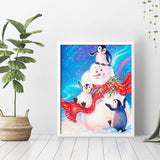 Penguins And Snowman Diamond Painting - 3