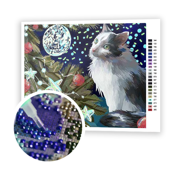 Diamond Painting Christmas Cat