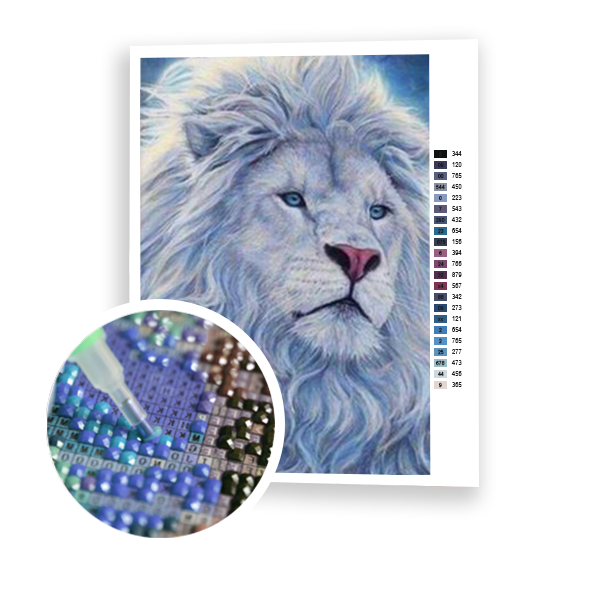 Diamond Painting White Lion