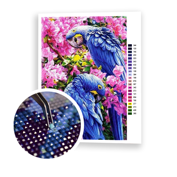 Diamond Painting Blue Parrots
