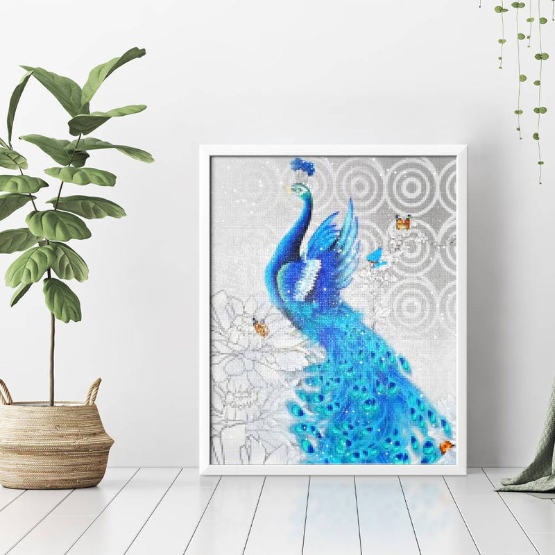 Blue Peacocks Diamond Painting - 3