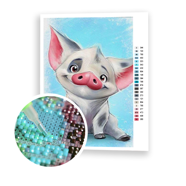 Diamond Painting Cartoon Pig