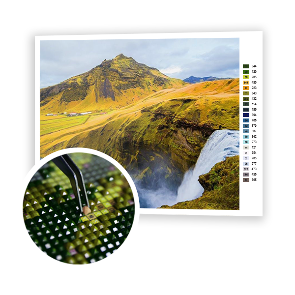 Diamond Painting Waterfall in Iceland