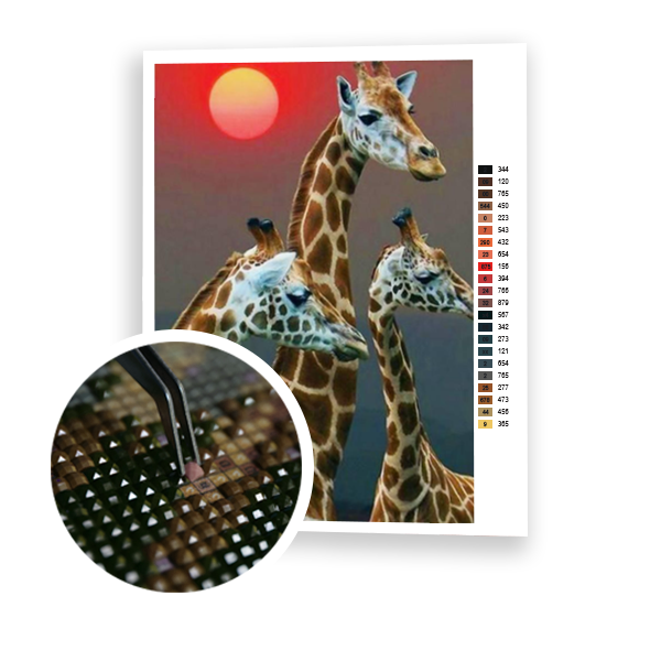 Diamond Painting Giraffe Family