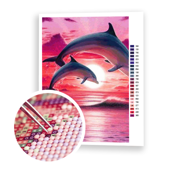 Diamond Painting Dolphins In The Sunset