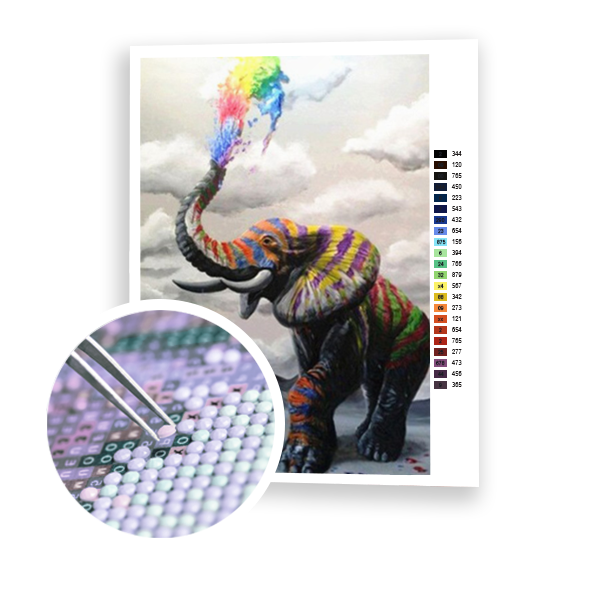 Diamond Painting Rainbow Elephant