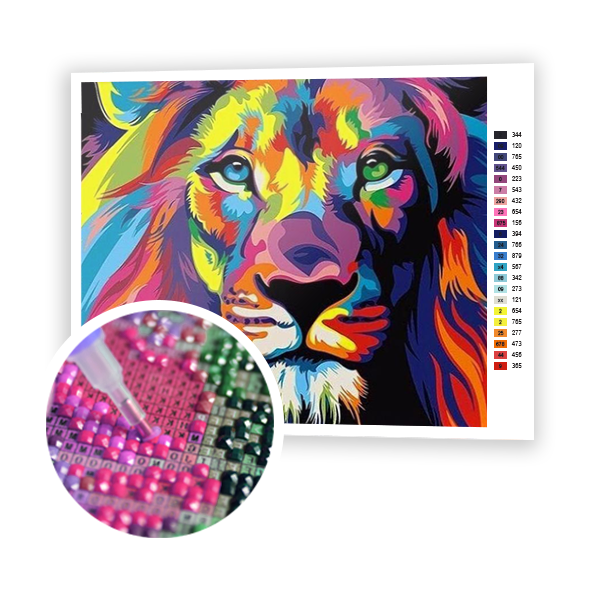 Diamond Painting Colorful Lion