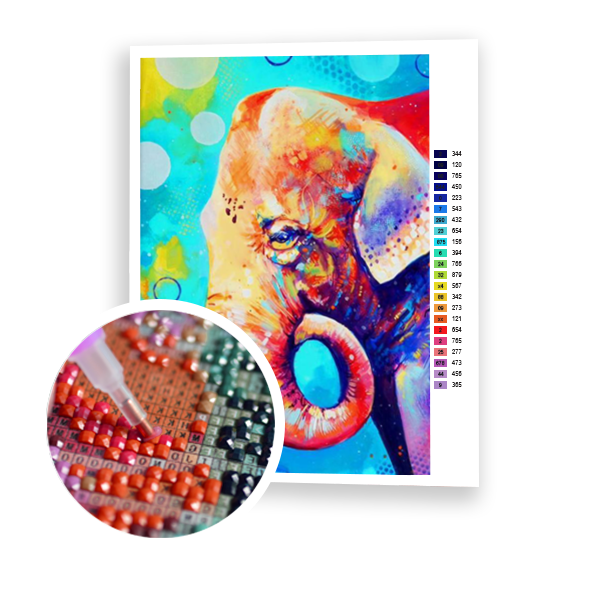 Diamond Painting Colorful Elephant