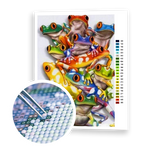 Diamond Painting Colored Frogs