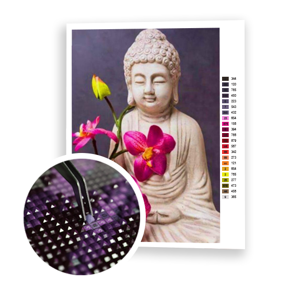 Diamond Painting Buddha And Orchid