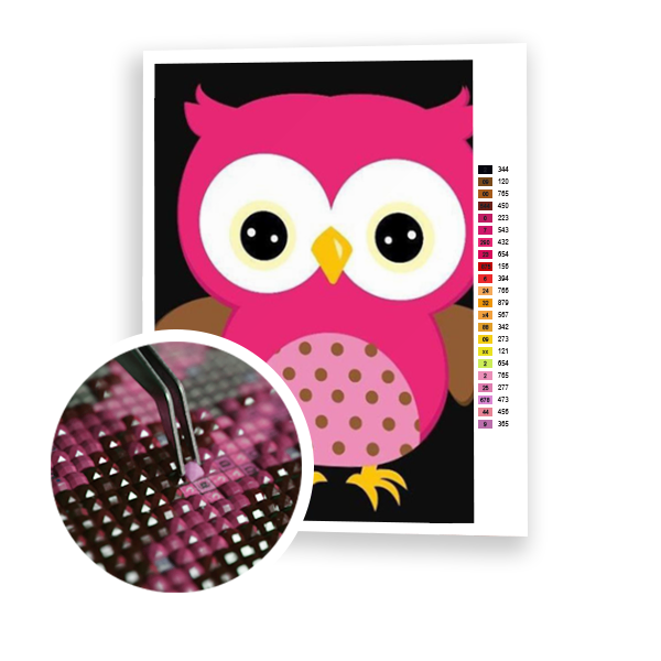 Diamond Painting Pink Owl