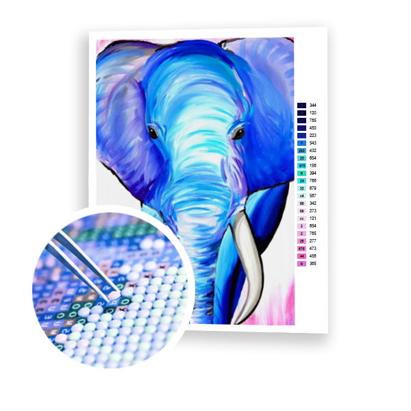 Diamond Painting Blue Elephant
