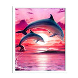 Dolphins In The Sunset Diamond Painting - 2