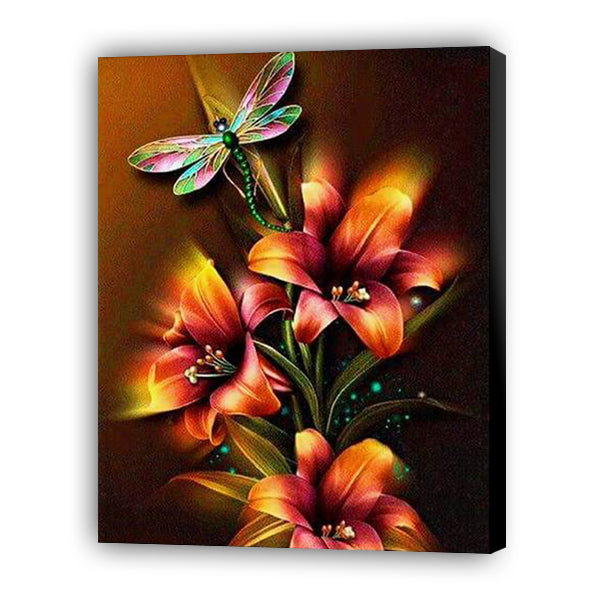 Dragonfly And Lilies