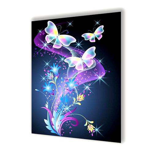 Flowers And Butterfly Diamond Painting - 1