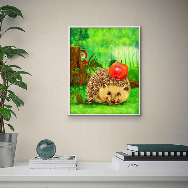 Happy Cartoon Hedgehog