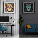 Diamond Painting Glowing laughing skull