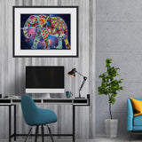 Diamond Painting Glowing colorful elephant