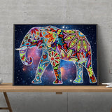 Diamond Painting Glowing colorful elephant