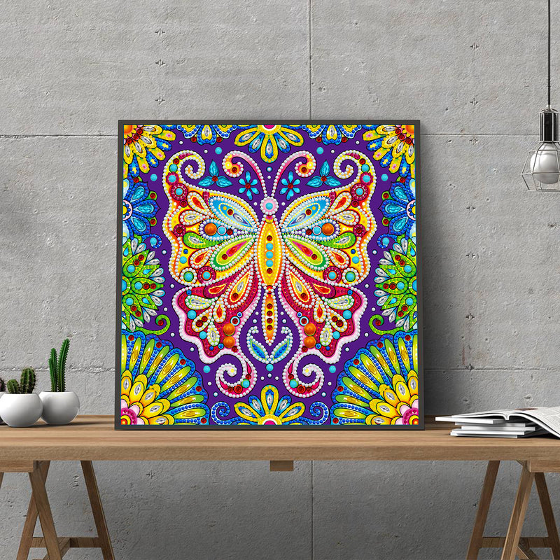 Diamond Painting Glowing multicolored butterfly