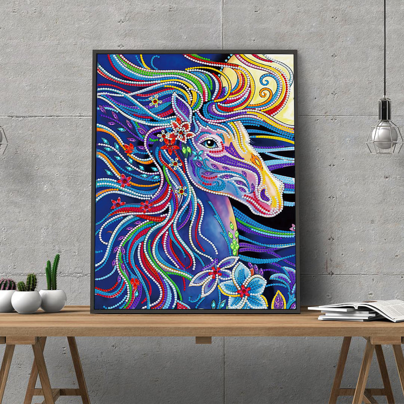 Diamond Painting Glowing running horse