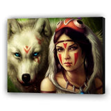 Girl and white wolf