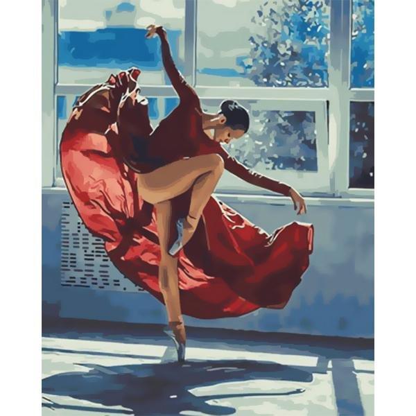 The ballerina in red