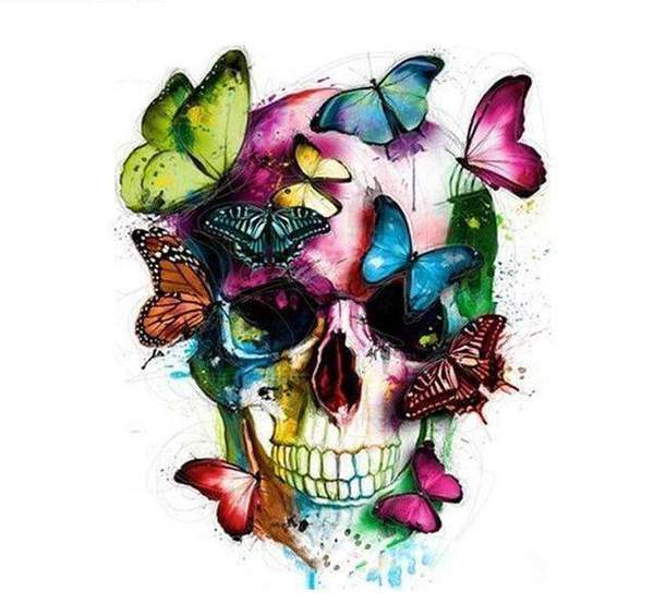 Butterflies and Skull