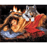 Woman with wolf