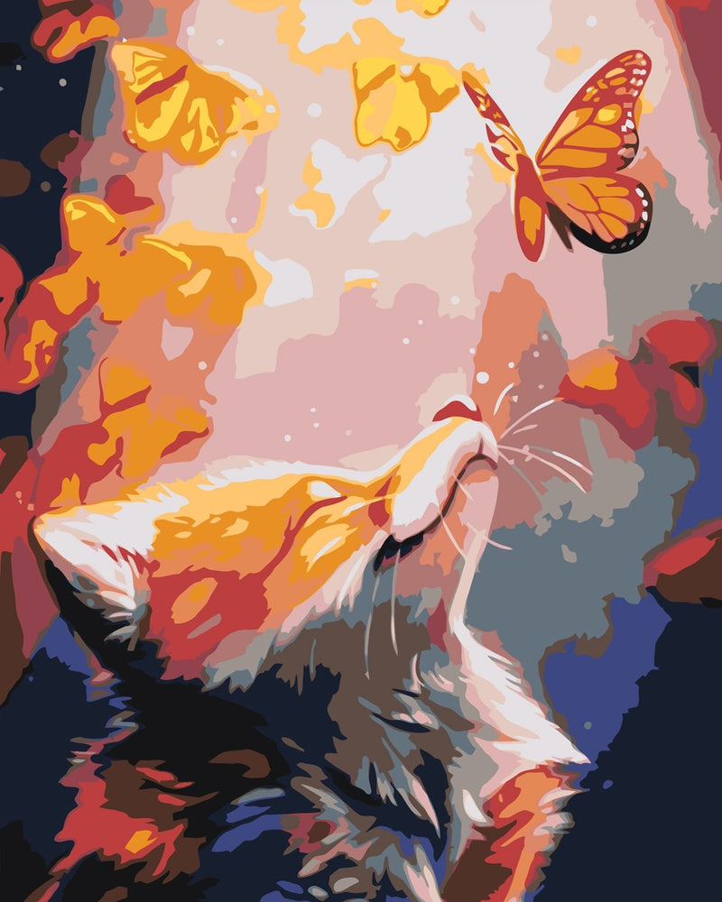 Fox and butterfly